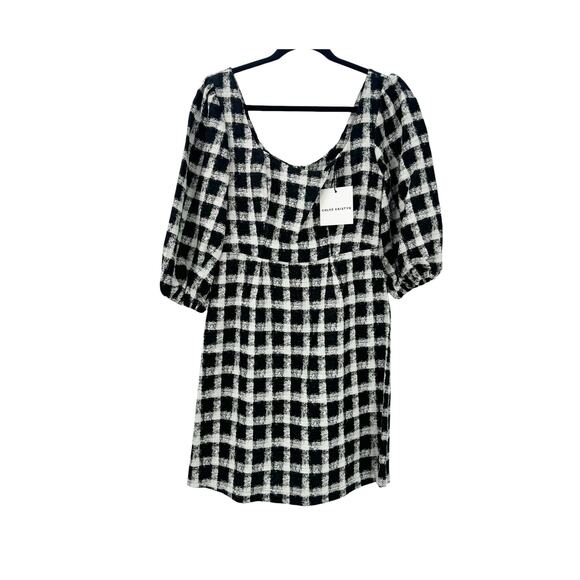 Chloe Kristyn Women's Scoop Neck Checked Mini Dress Black/White Size 4 NWT - Picture 5 of 13